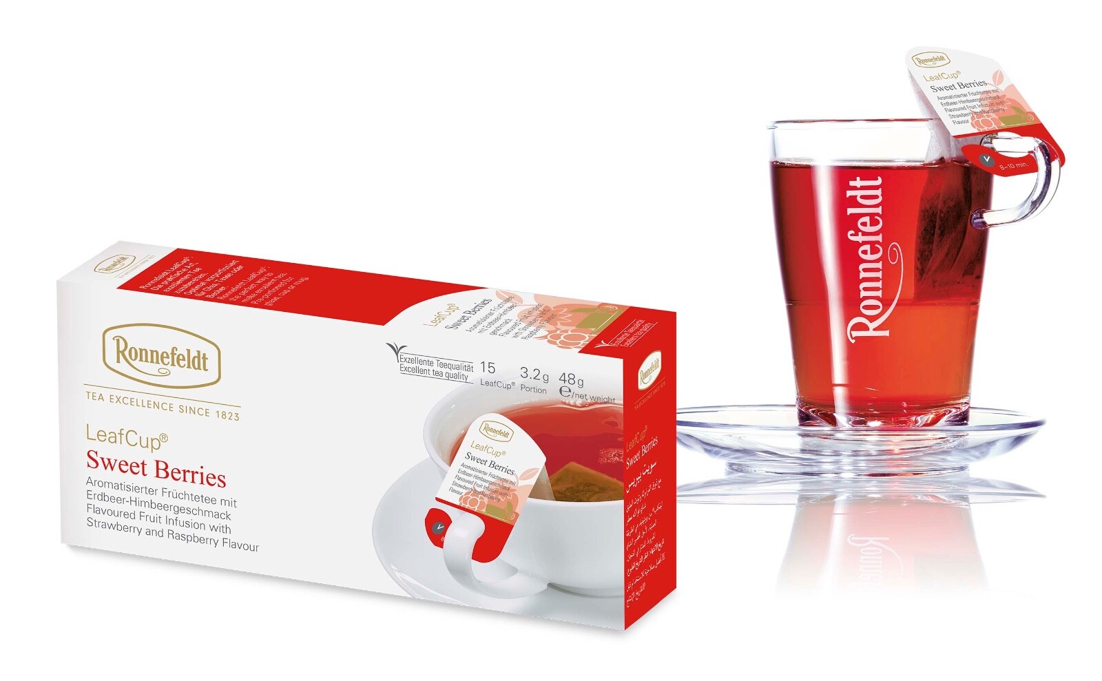 Ronnefeldt Leafcup® Sweet Berries. 15 Premium fruit tea Bags. Made in Germany