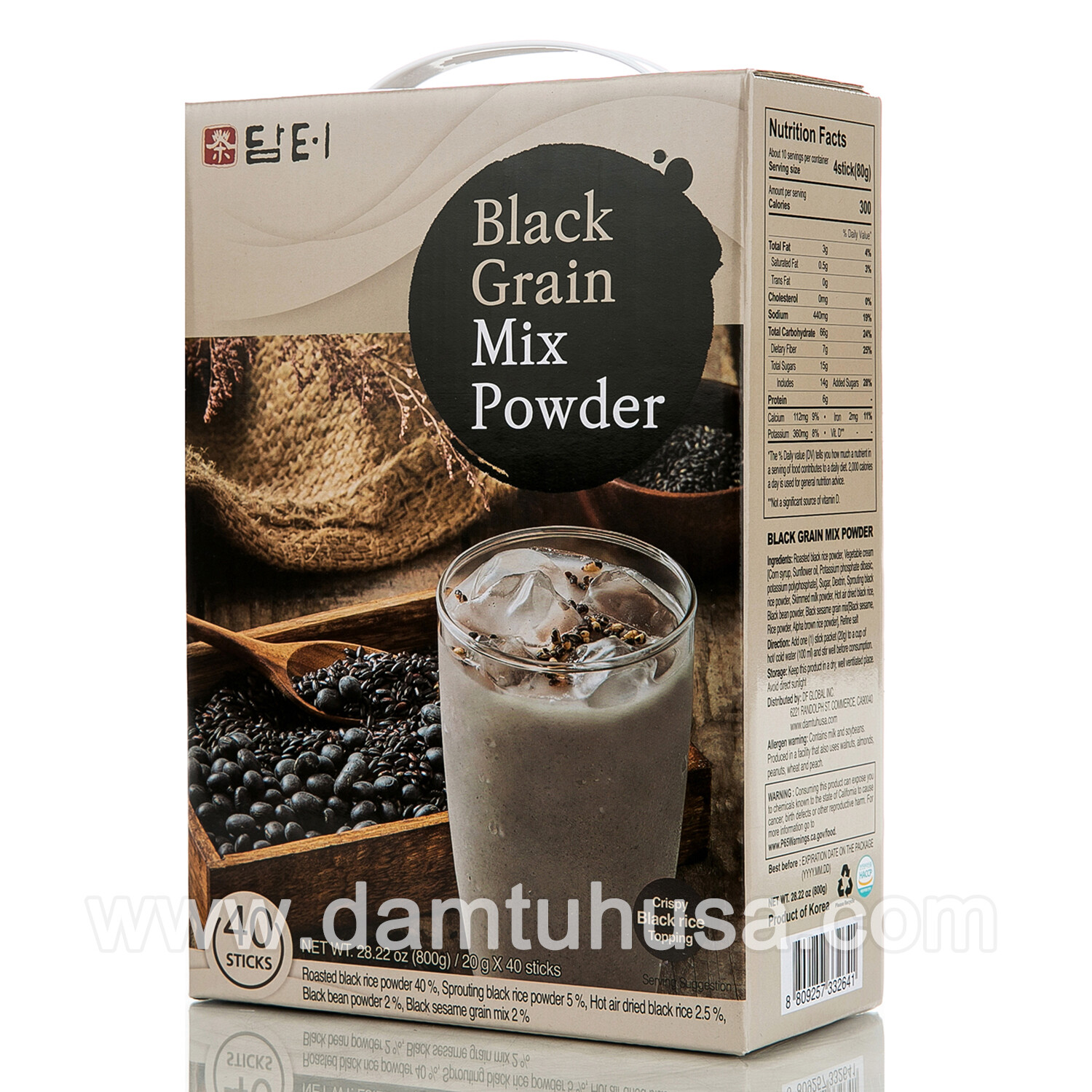 Damtuh Korean Black Grain Mix Powdered Tea 40 pcs x 1 Box