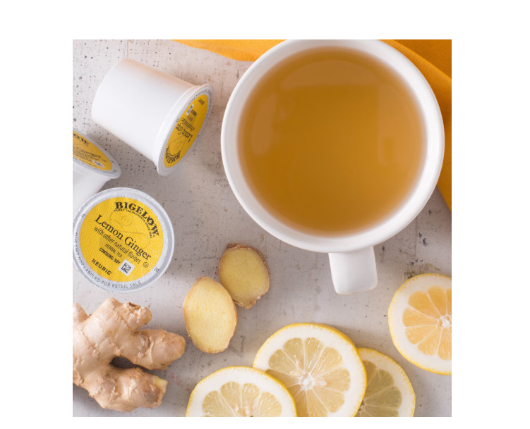 Bigelow Lemon Ginger, Caffeine-Free Herbal Tea,Keurig K-Cup Tea Pods,12 Count…