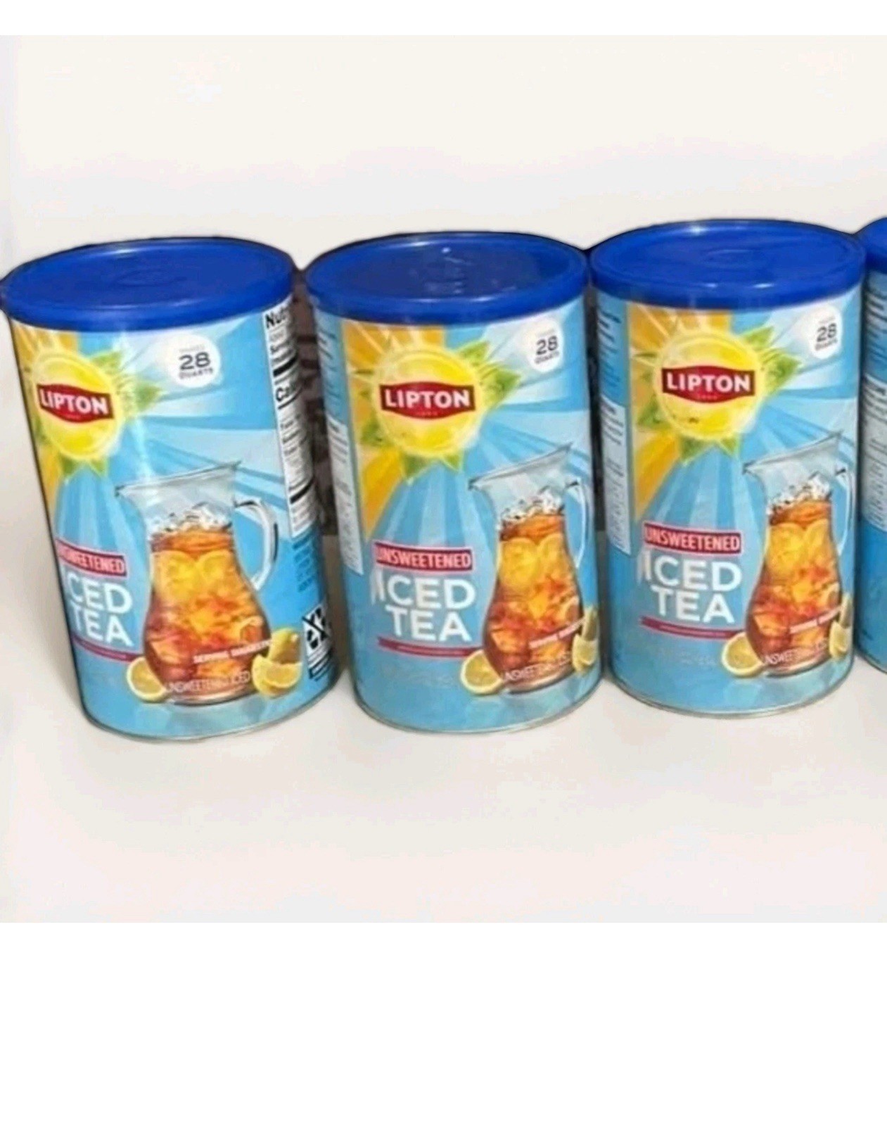 3 PACK NEW Lipton Caffeinated Unsweetened Instant Iced Tea 28 Quarts EXP. 11/26