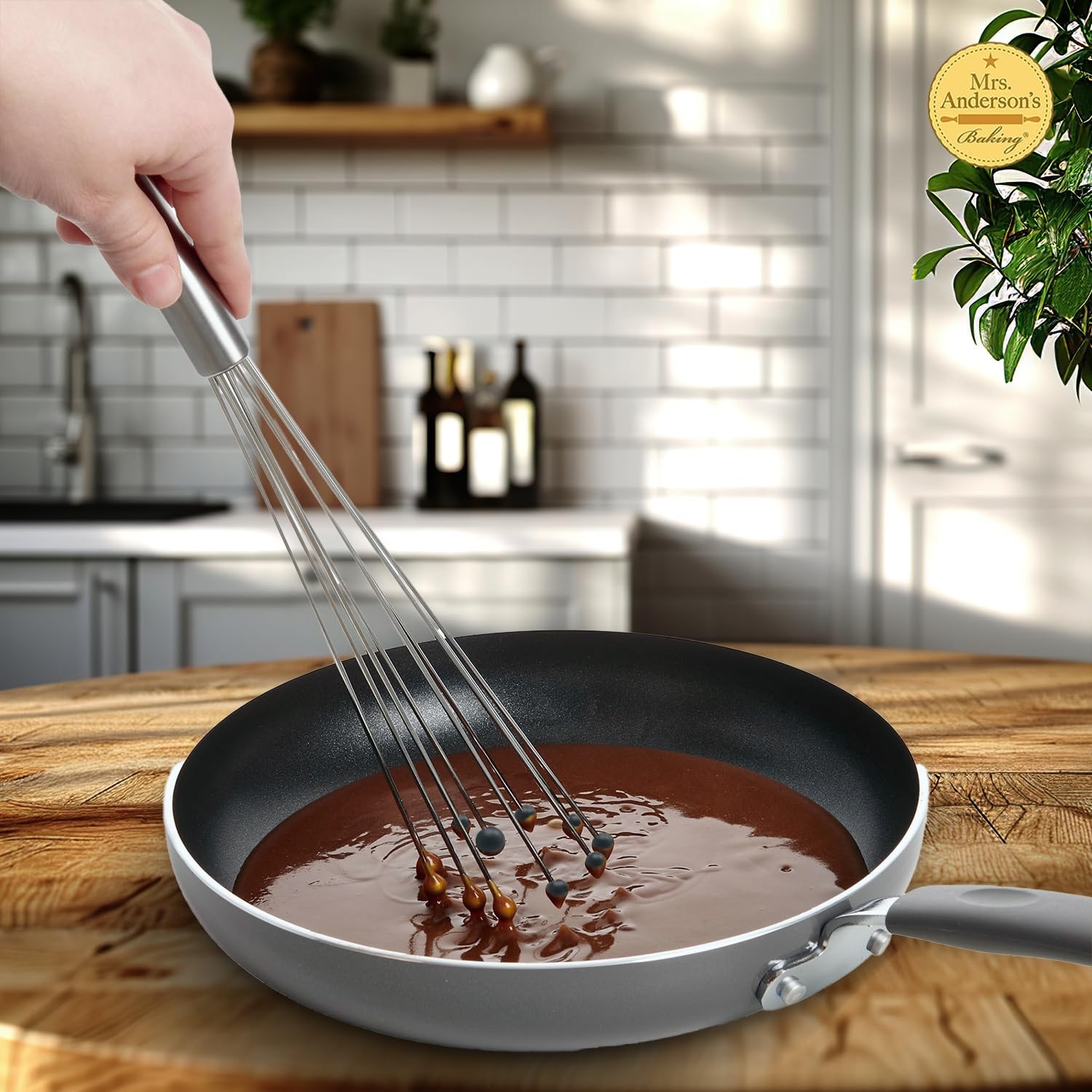Mrs. Anderson’s Baking Nonstick Ball Whisk, Stainless Steel 12-Inch, Silver