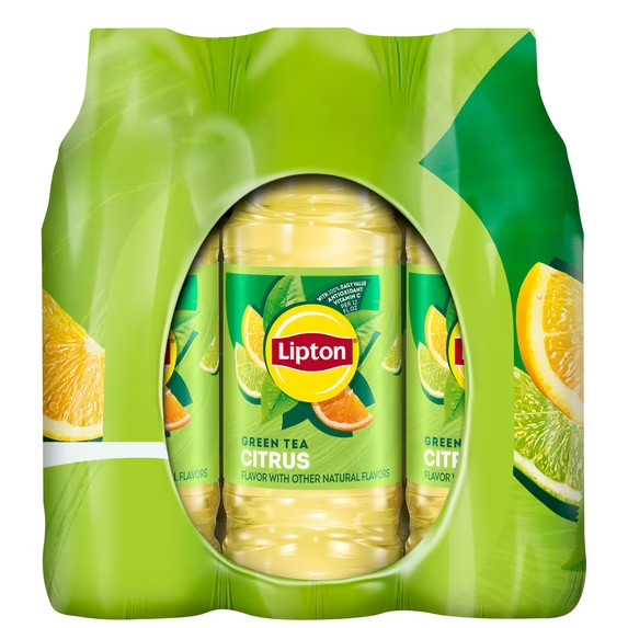 Lipton Iced Green Tea, Citrus Bottled Tea Drink, 16.9 oz, 12 Bottles