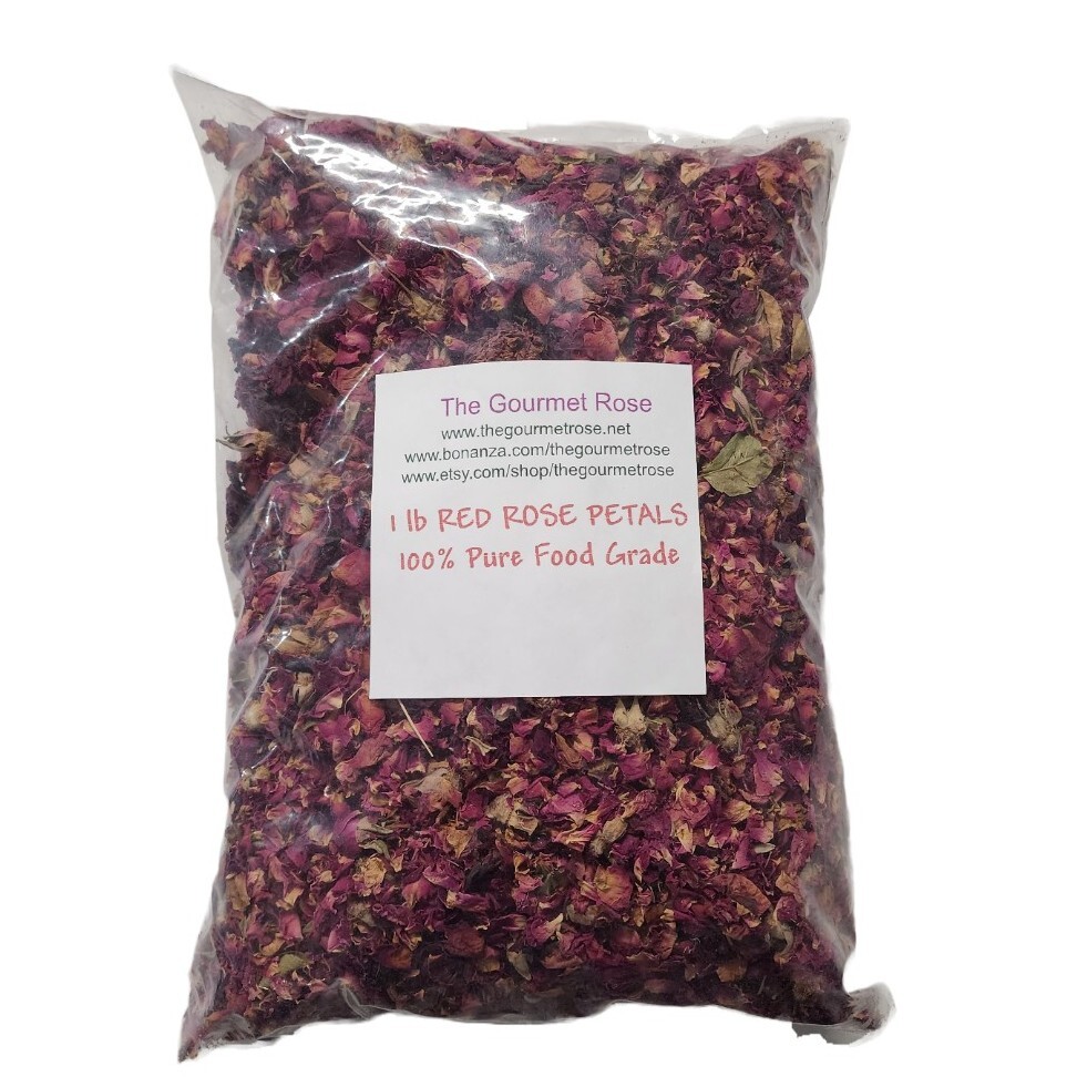 1 LB RED ROSE TEA Dried Petals Buds Wild Crafted Wedding Toss Food Grade Potpour