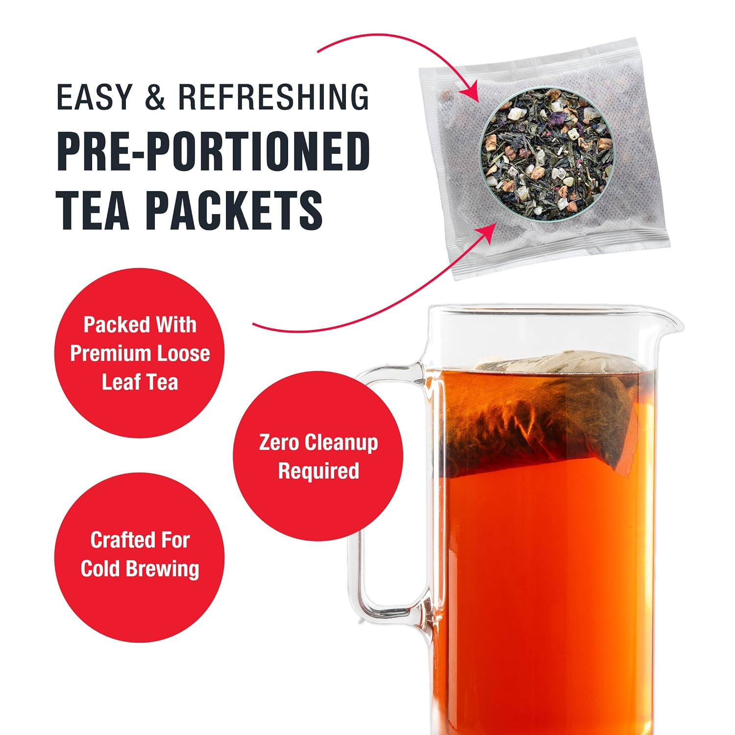 Peach Green Tea Cold Brew Packets 10 Pack Makes 64 oz Pitcher Caffeinated Iced