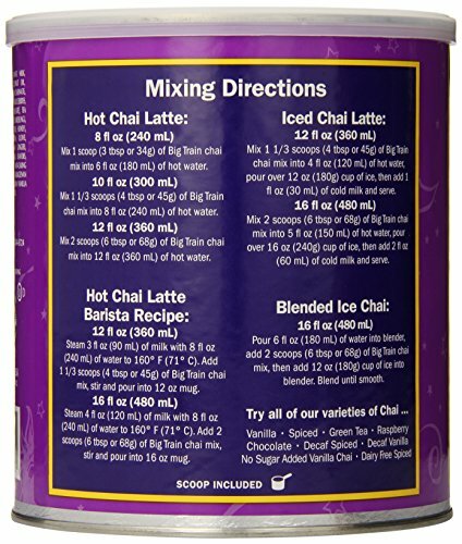 Big Train Spiced Chai Tea Latte Powdered Instant Chai Tea Latte Mix 1.9 Lb