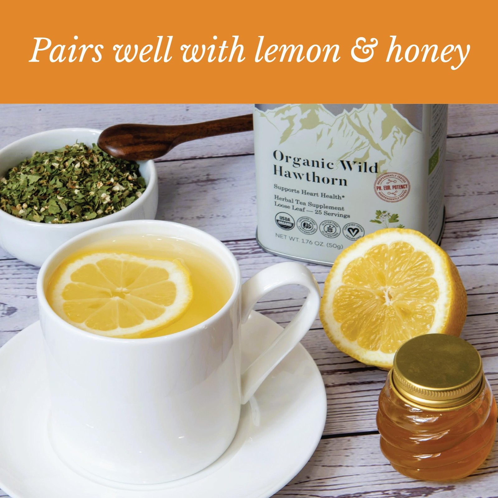 Wild Bliss Organic Hawthorn Loose Leaf and Flower Tea – Caffeine Free Heart H…