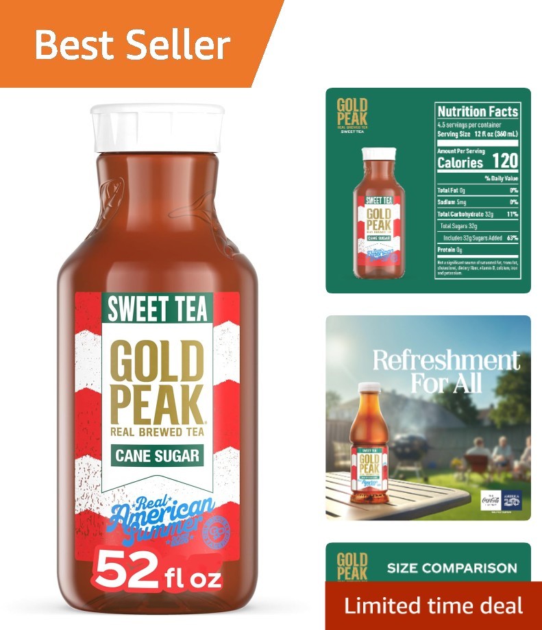 Refreshing Sweet Tea, 52 fl oz – Preservative-Free & Low Caffeine Delight