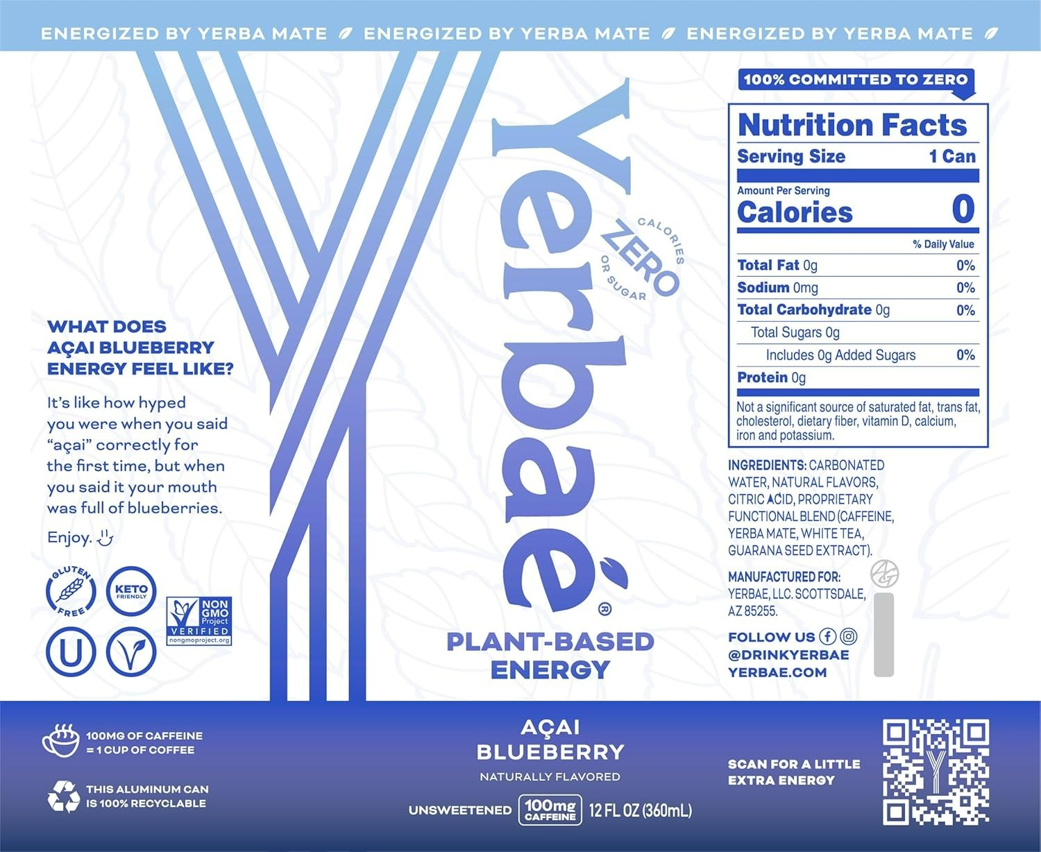 Plant-Based Energy Seltzer – Variety Performance Pack with Zero Sugar & Calories