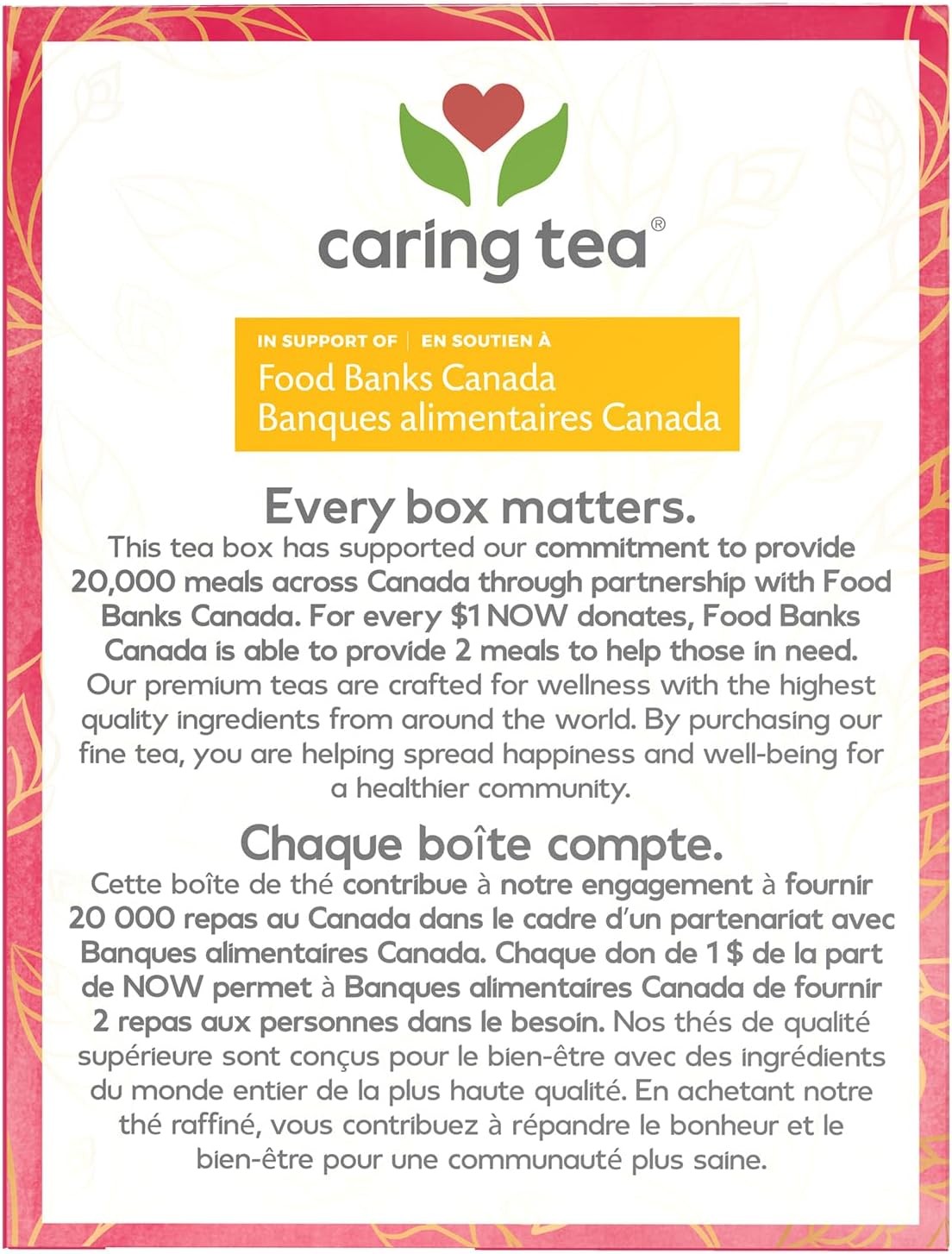 NOW Caring Tea, Red Raspberry – 24 Tea Bags
