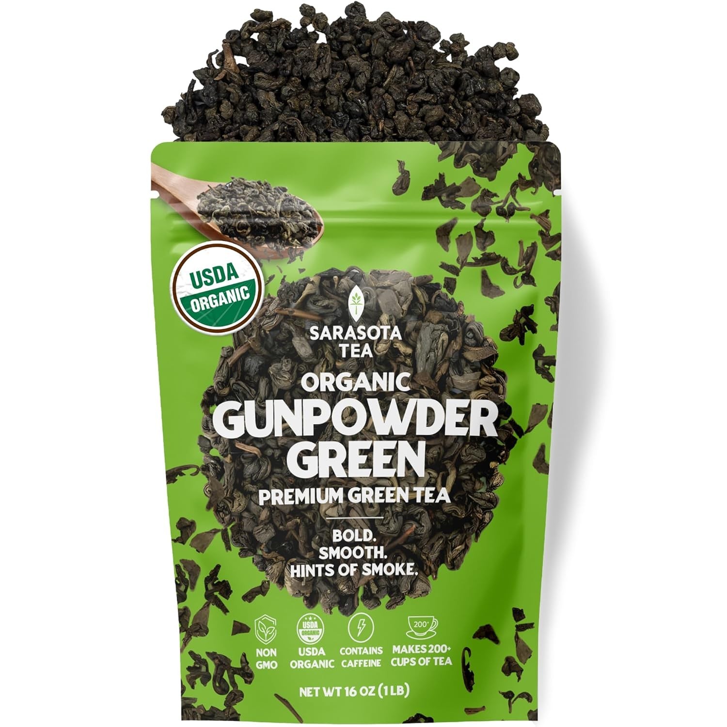 Loose Leaf Gunpowder Green Tea – Earthy Flavor, Ginger & Lemon Peel Infused