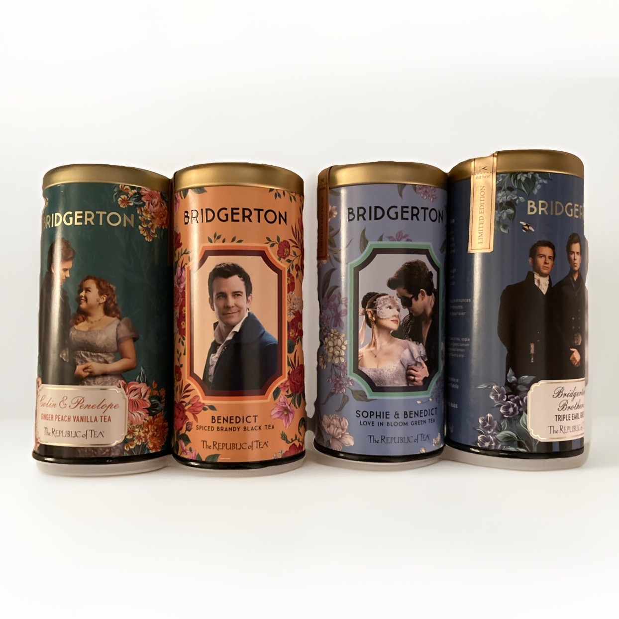The Republic Of Tea Bridgerton Limited Addition Lot Of (4) 144 Bags Total Ah6