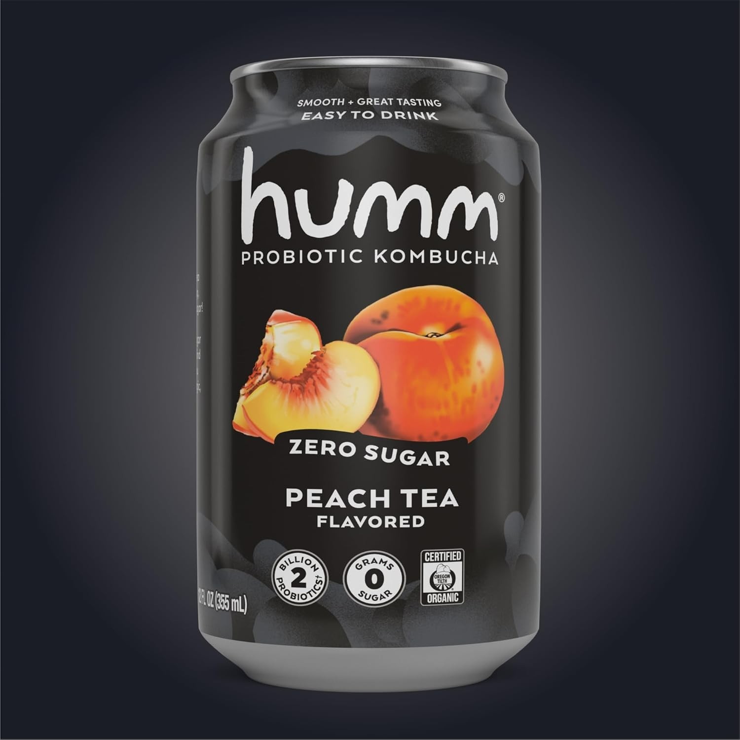 Humm Probiotic Kombucha Zero Sugar Peach Tea, No Refrigeration Needed, Keto F…