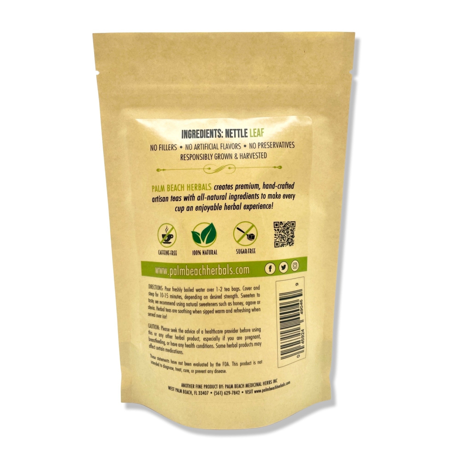 Nettle Leaf Tea by Palm Beach Herbals | 30ct, Caffeine-Free