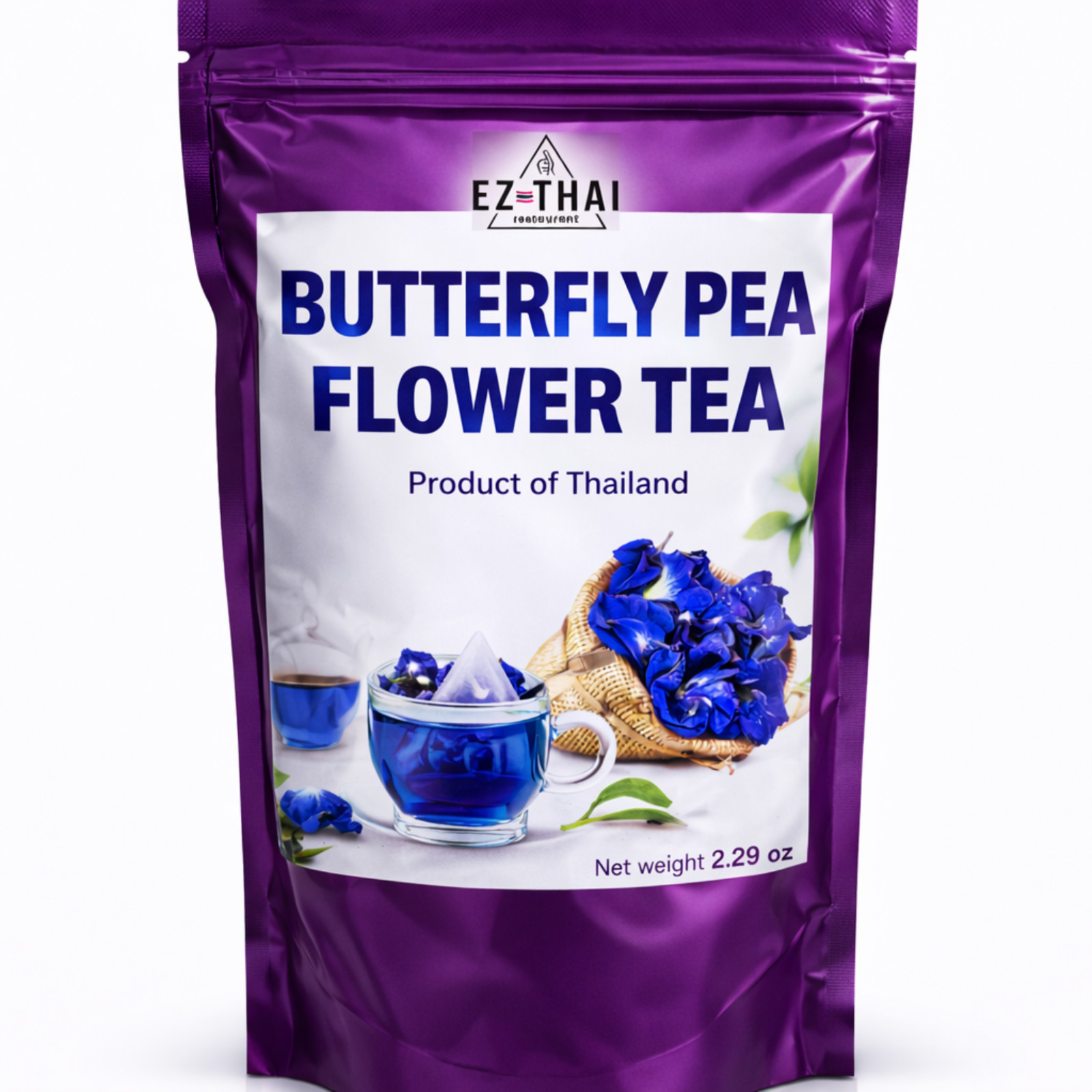 Dried Butterfly Pea Flower Tea 1.76oz/Packs – Natural Thai Hot/Cold Brew