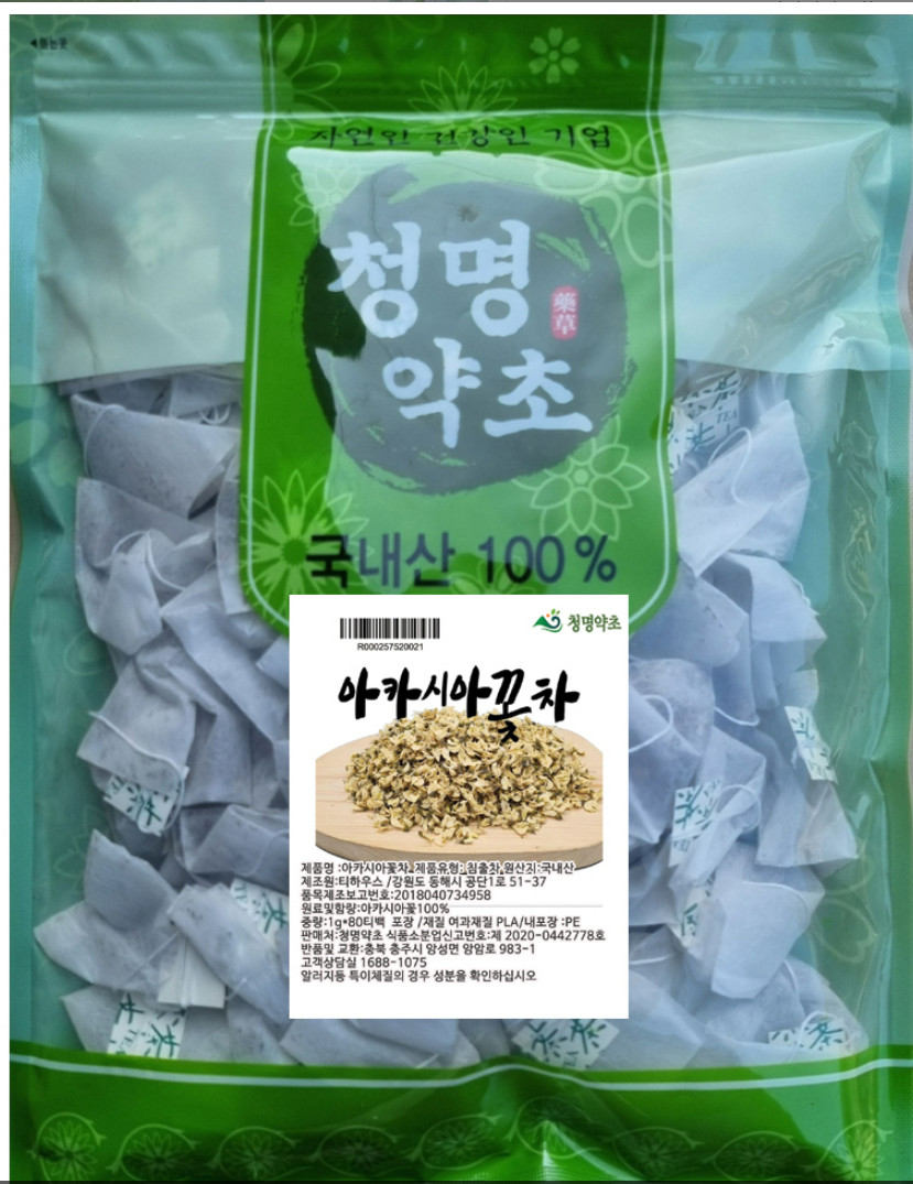 Premium Korean Acacia Flower Tea 80 PLA Pyramid Bags Caffeine Free Sweet