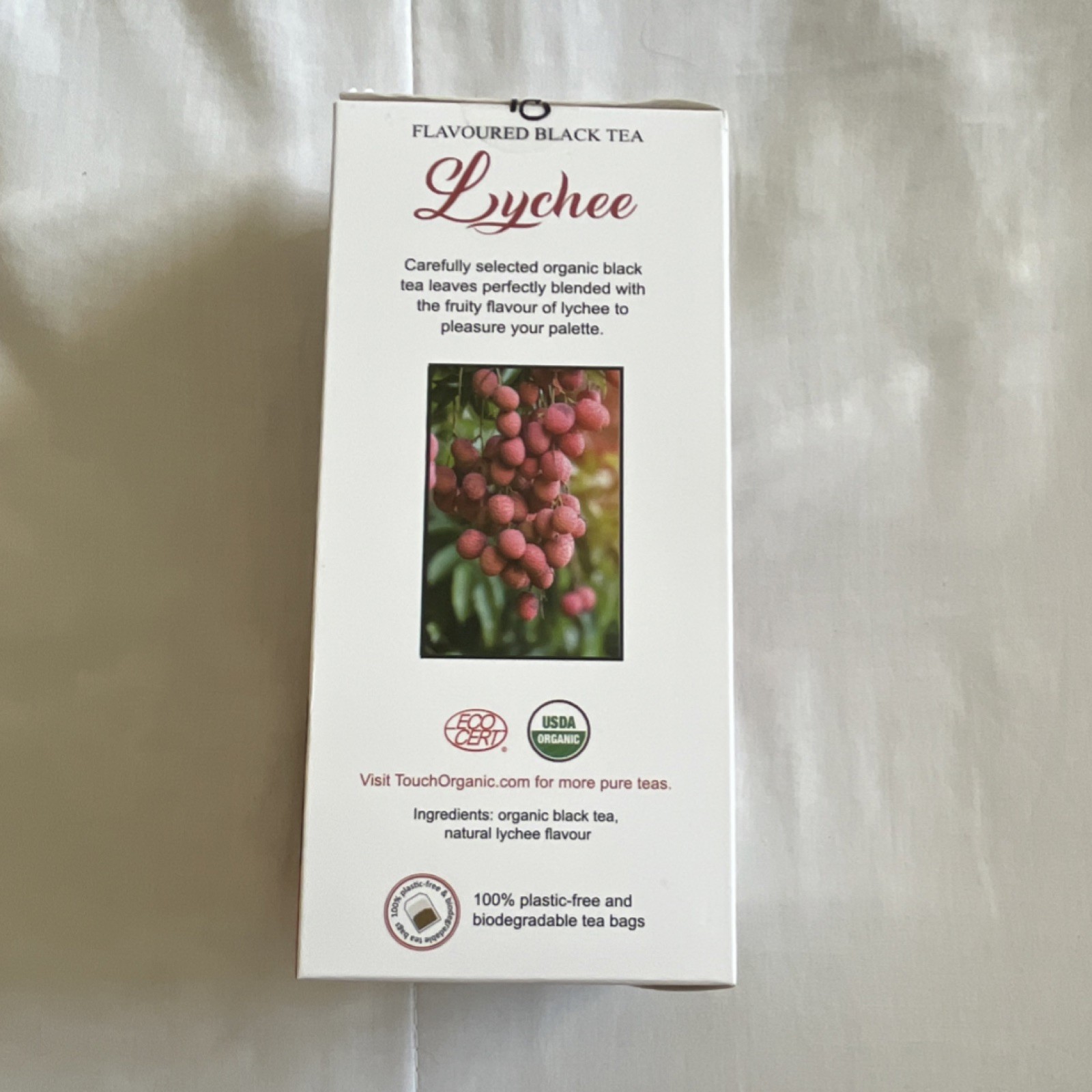 Touch Organic Lychee Organic Black Tea & Infusion 40 Bagged Servings 72g