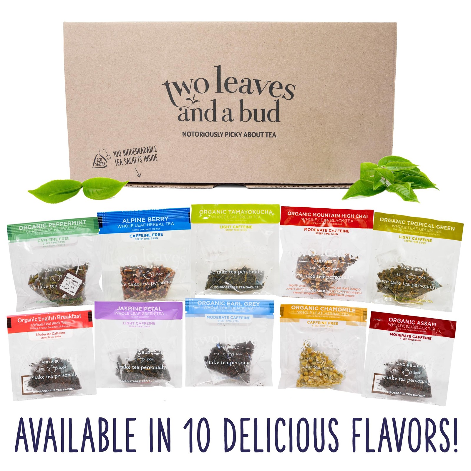 Two Leaves and a Bud Organic English Breakfast Tea 100 Count (Pack of 1)