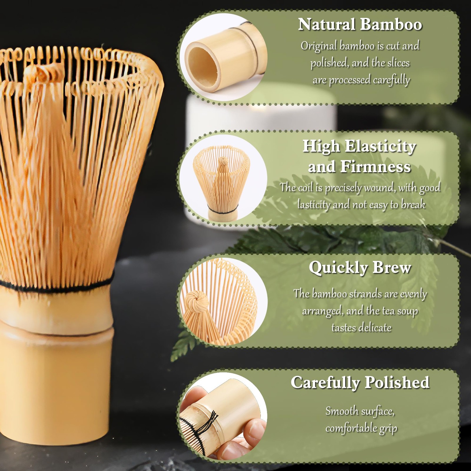 6 Pcs Matcha Whisk Set, Japanese Ceremonial Matcha Making Tools Kit for Bambo…