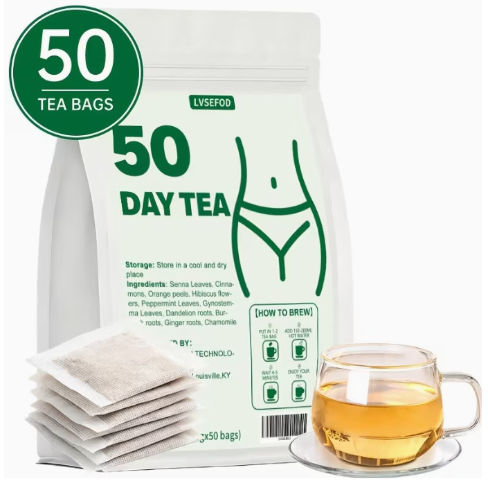 50 Bags of Cleansing Tea, Delicious Big Belly Tea, 3.5 Oz (2G X 50 Bags)