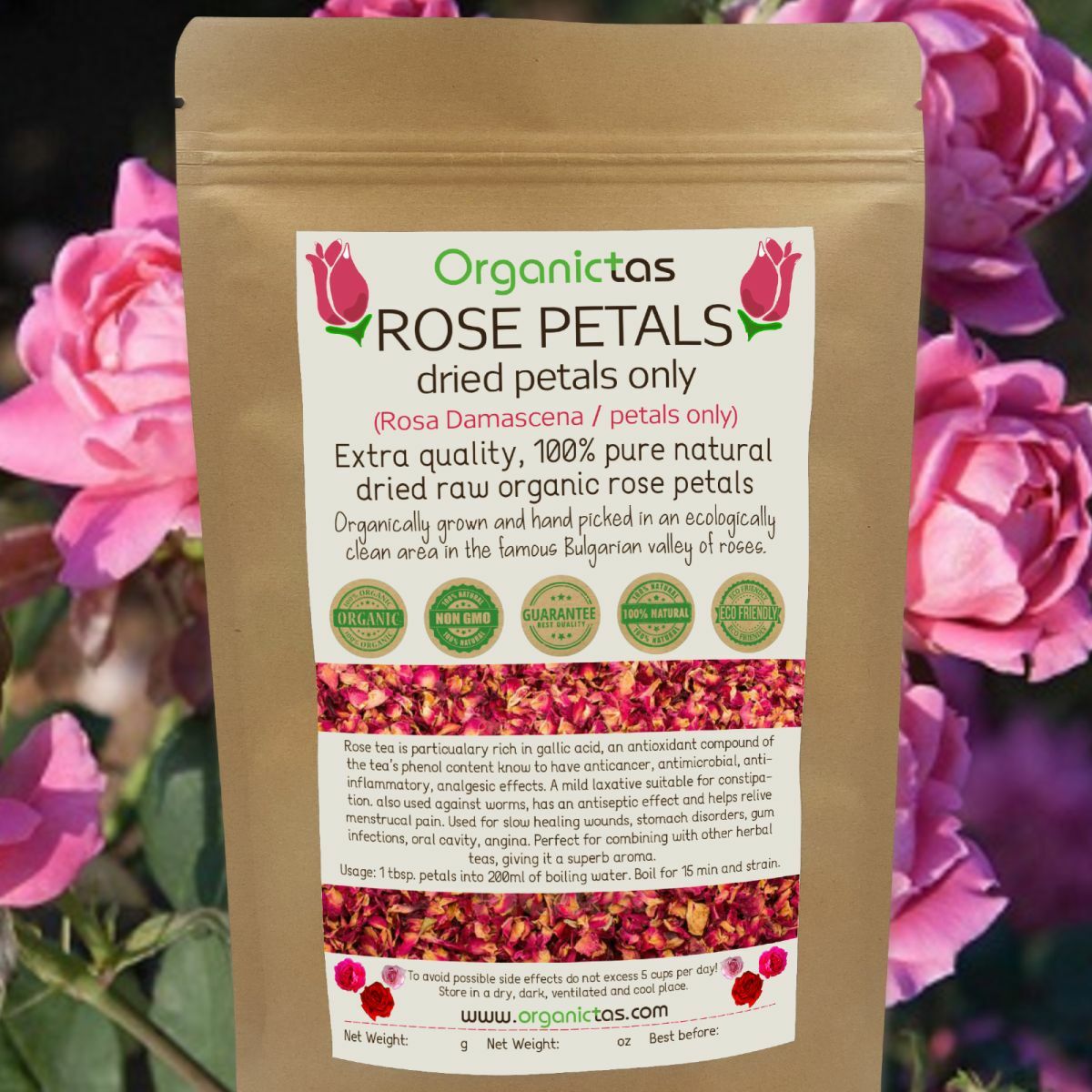 ROSE FLOWER PETALS Tea Organic Edible Infusion Culinary Premium Quality 50/100g