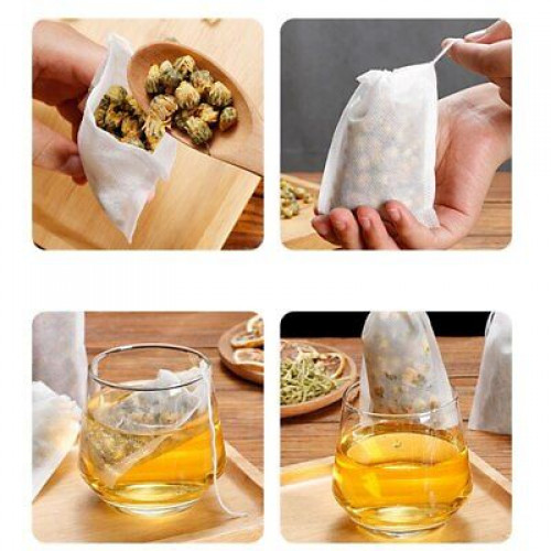 50/100pc Tea Bags Non-woven Fabric Tea Filter Bags for Spice Tea Infuser