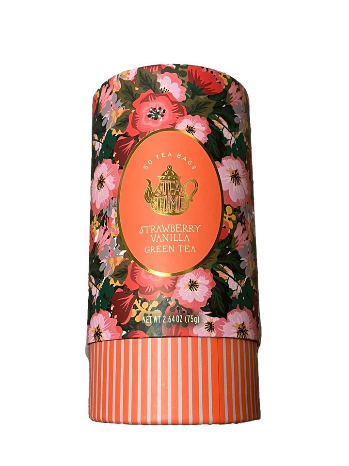 2 x TEA TIME CAFFEINATED STRAWBERRY VANILLA GREEN TEA, 50 Bags EA, BBD 11/2027