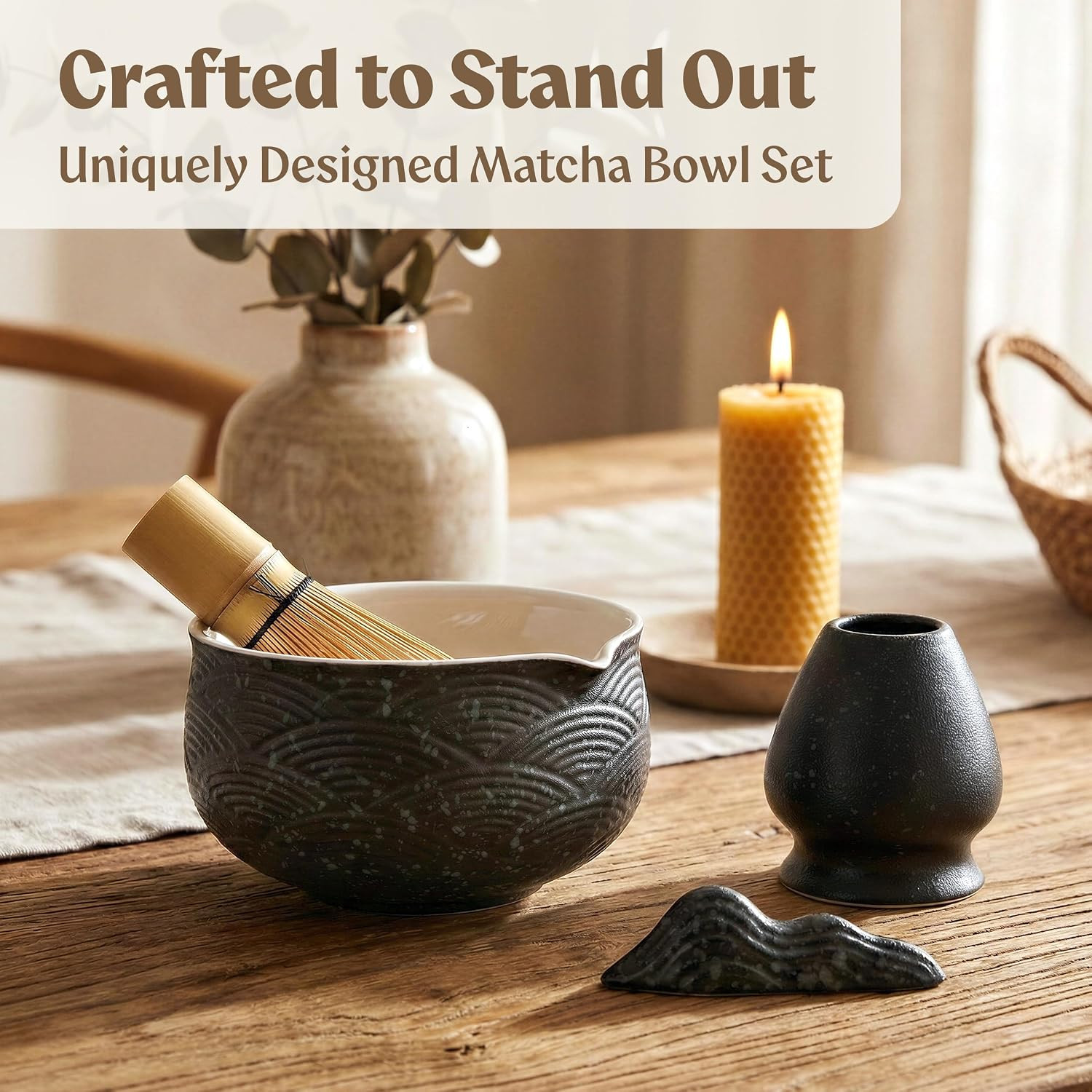 Matcha Kit Whisk Set (7 Pcs) – Complete Matcha Set, Matcha Bowl with with Bowl,