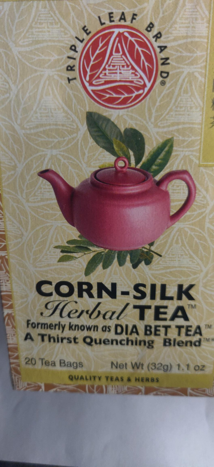 Triple Leaf Corn-Silk Herbal Tea Dia Bet Tea 20 Bags