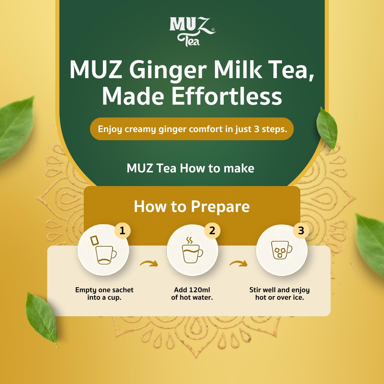 Premium Instant Ginger Tea with Real Milk, Coconut Blossom Sugar & Ginger , L…