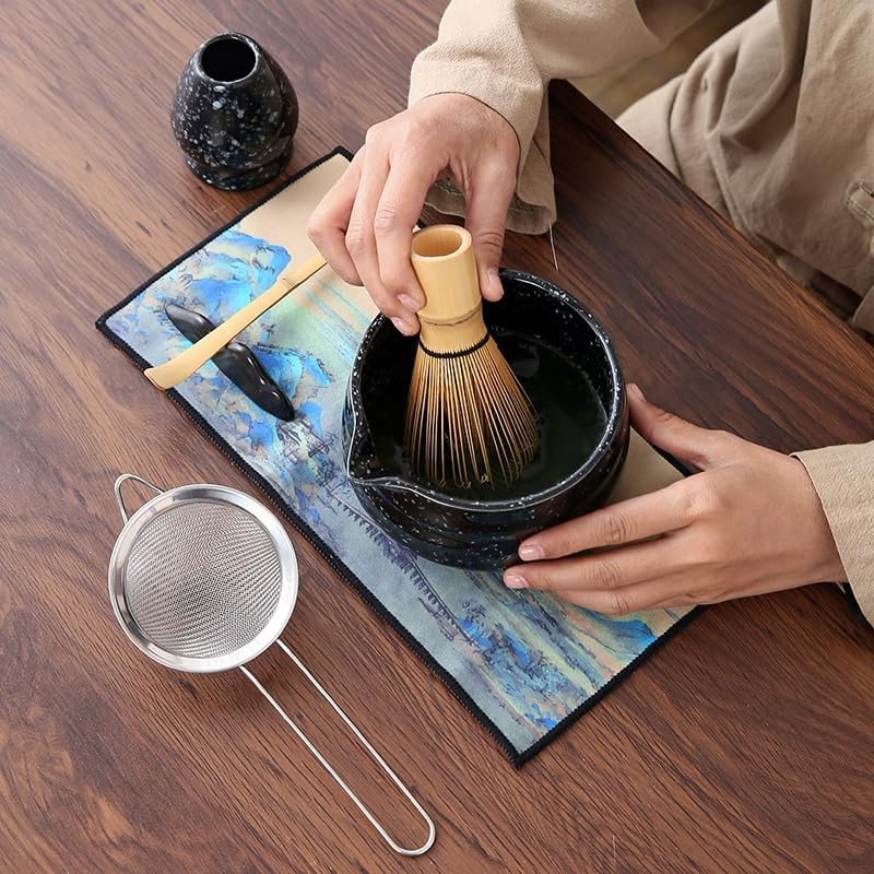 7Pcs Matcha Whisk Set Includes Matcha Bowl, Matcha Whisk Holder, Bamboo Matcha