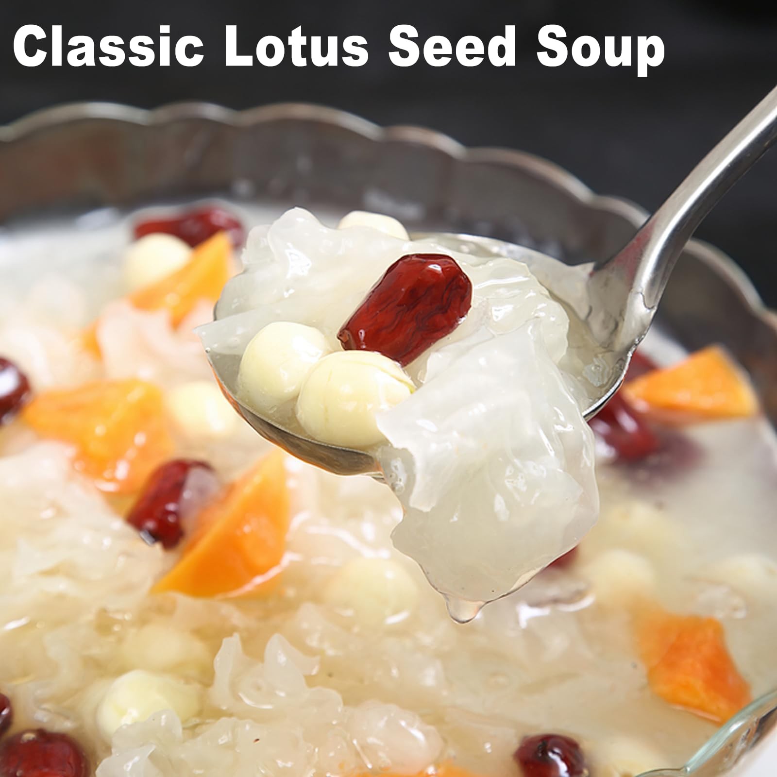 15oz Natural Dried Lotus Seeds, 425g Pure White Lotus Seed, Peeled & De-cored…