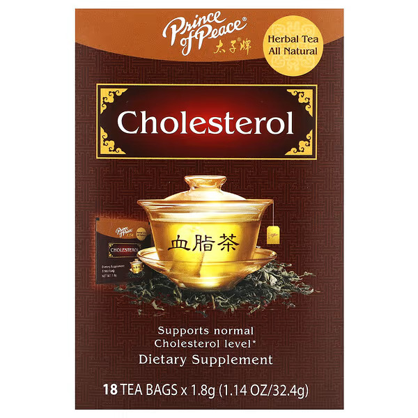 Prince of Peace Cholesterol Herbal Tea 18 Pckts Each (Pack of 3)
