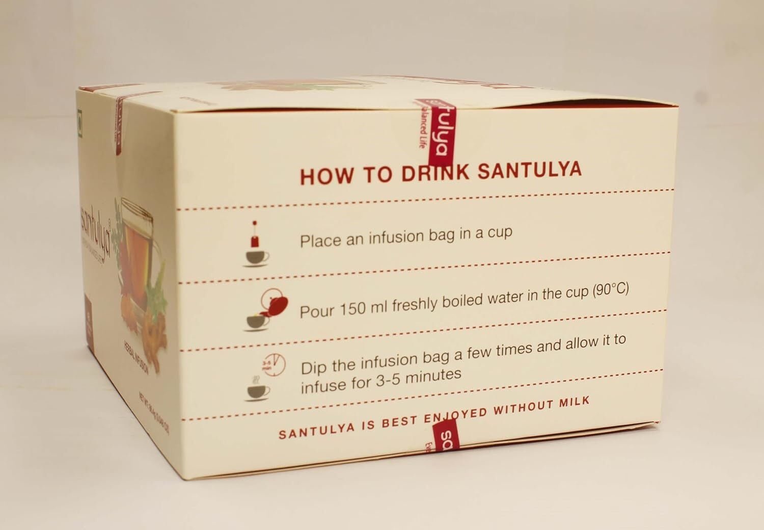 SANTULYA Turmeric Tulsi Moringa Herbal Teabags For Detox & Immunity (48 Count)