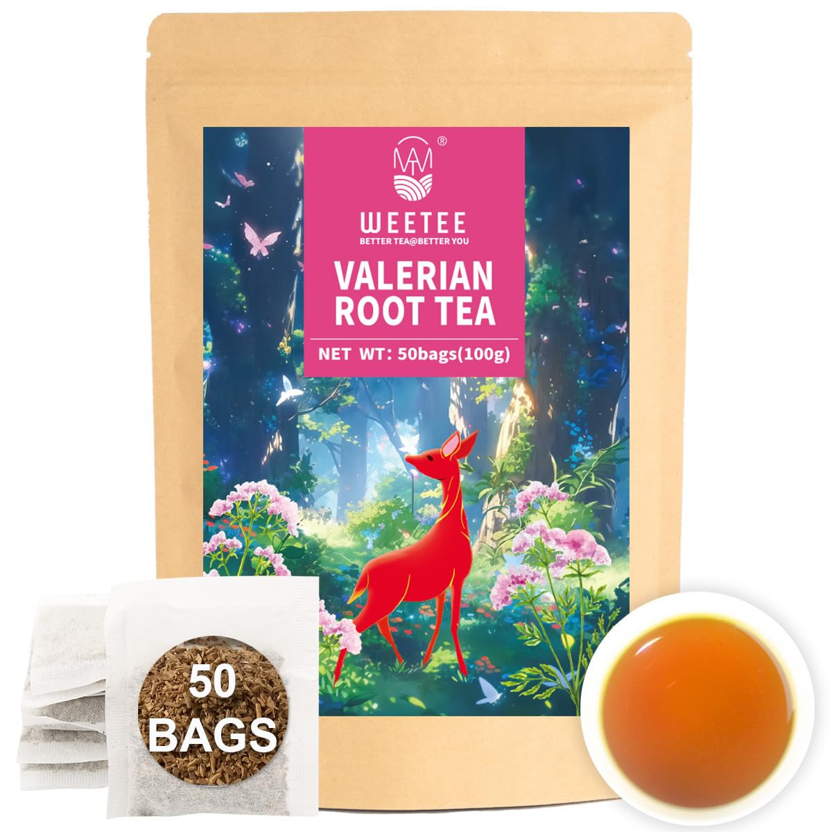 Valerian Root Tea Bags, Made with Pure Valerian Root (Valeriana), 50 Count Earth