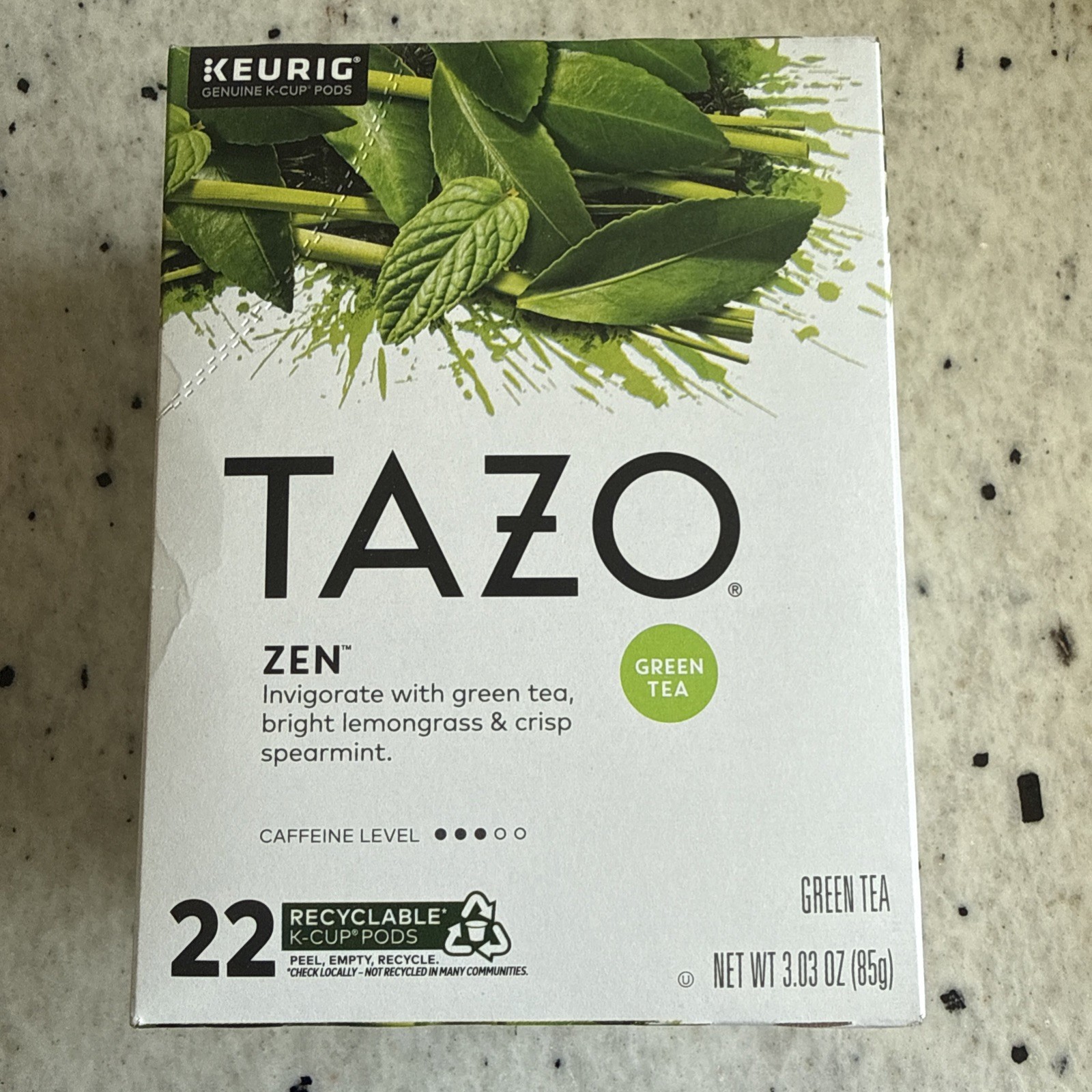Tazo Zen Green Tea Keurig K-Cup Tea Pods 22 Count Exp Oct 2027 Lemongrass Mint