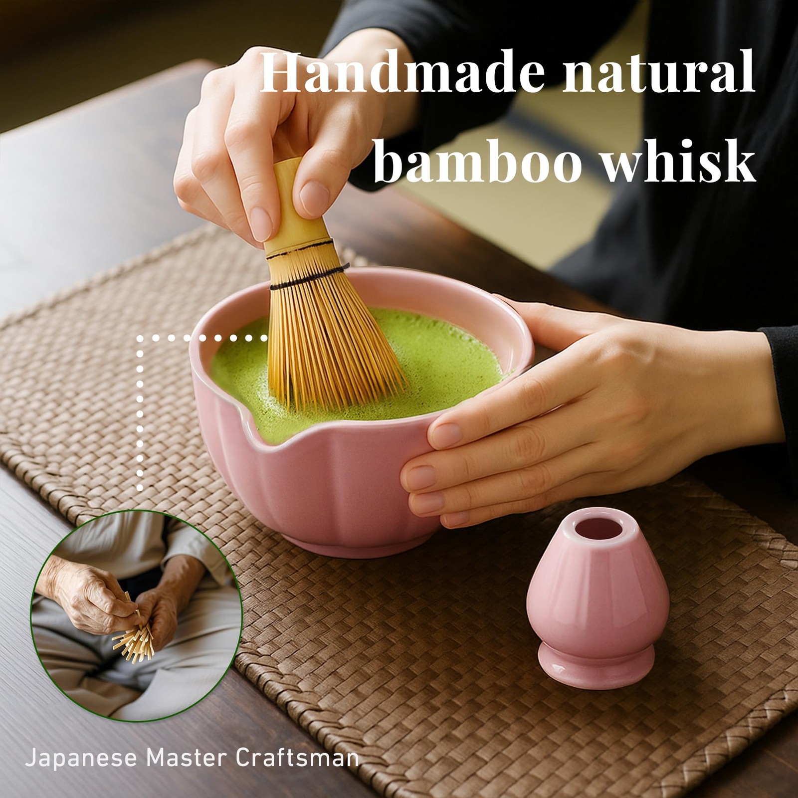 Matcha Whisk Set,7 PCS Ceramic Matcha Kit Includes Matcha Bowl with Spout, Ma…