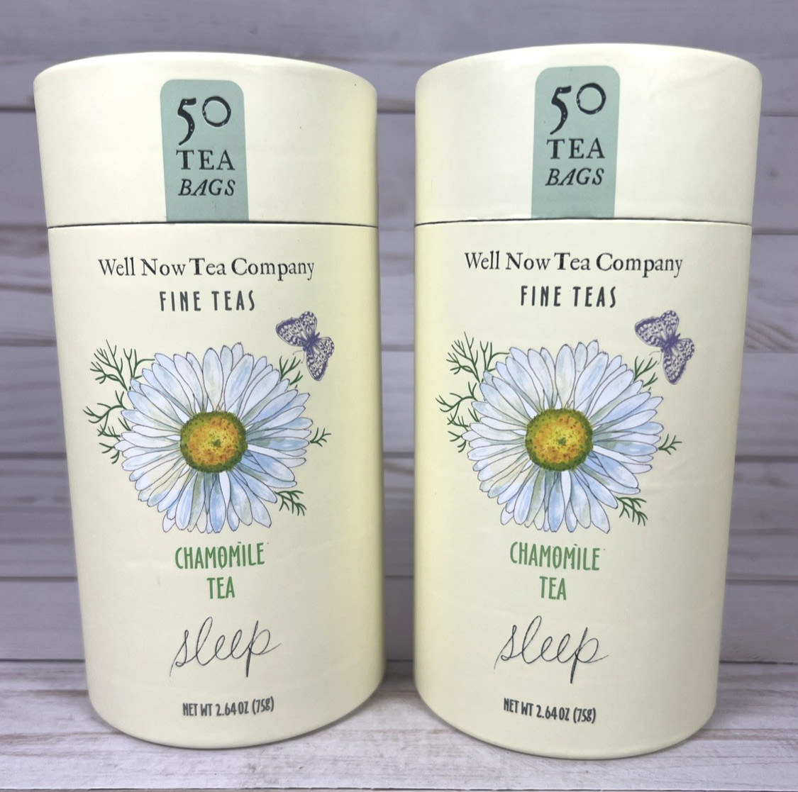 Well Now Tea Company Fine Teas Chamomile Sleep 50 Bags Caffeine Free 11/27 (2x)