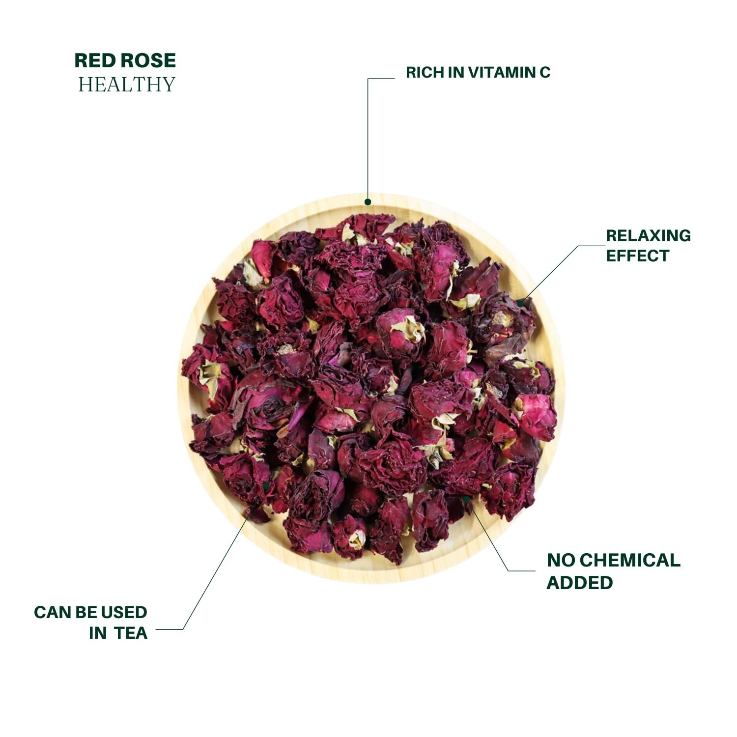 Royal Seafood USA Yunnan Red Rose Edible Rose Tea Dried Flowers 2oz 九龍堂 墨红玫瑰花 玫瑰