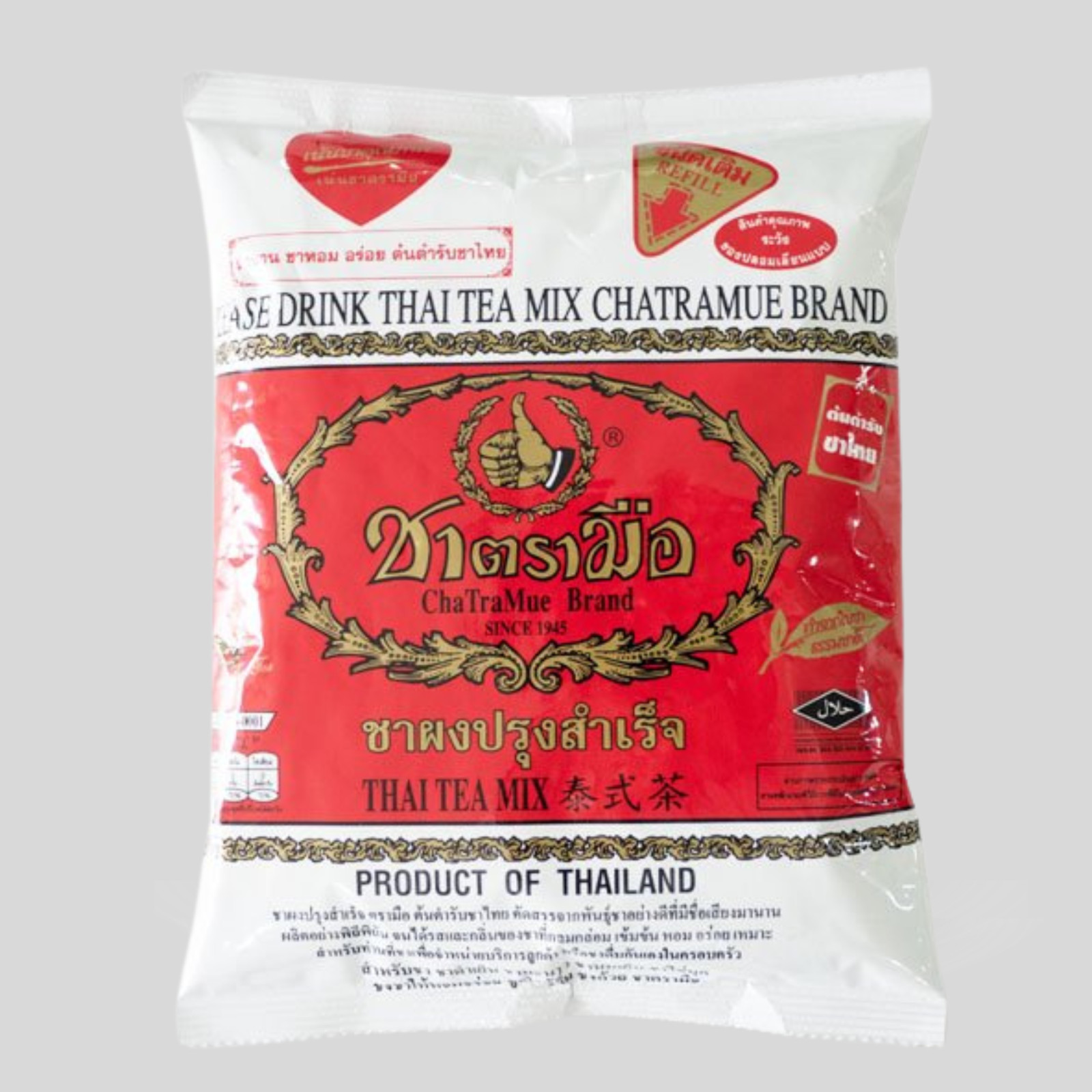 Thai Tea Mix (Original) Bag 400g Cha Tra Mue Brand Thailand Tea Blending