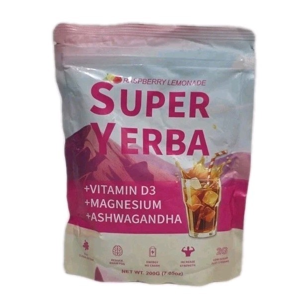 Super Yerba- Instant Powder- Raspberry Lemonade- 10g × 30serv | EXP 05/2027 |