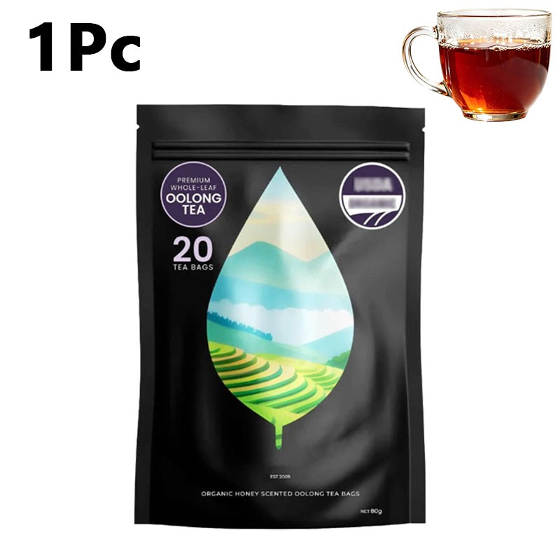 PiPi Tea Organic Oolong Tea Bags – Whole Leaf, 20 Bags (4g Each) – Cortisol & Ca
