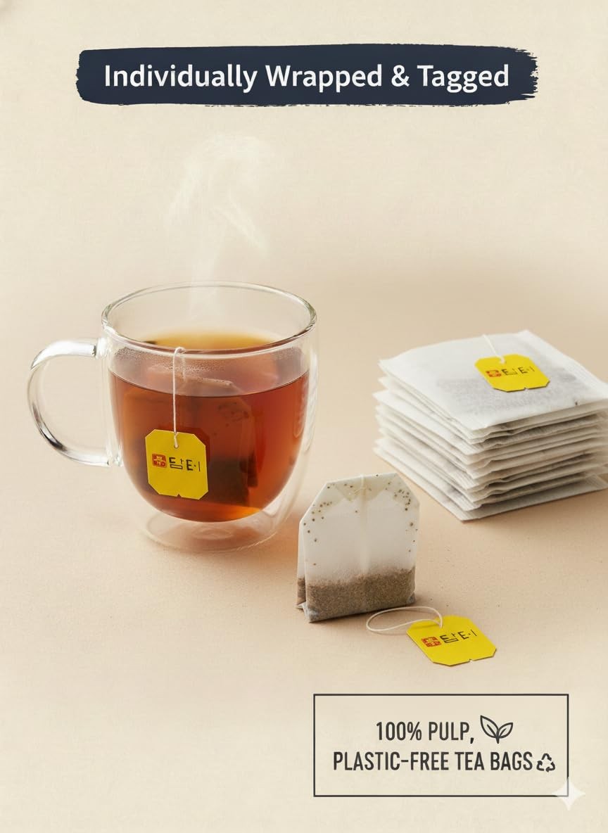 Korean Barley Tea – Decaffeinated, Sugar-Free, 100 Bags, 1.5g Each