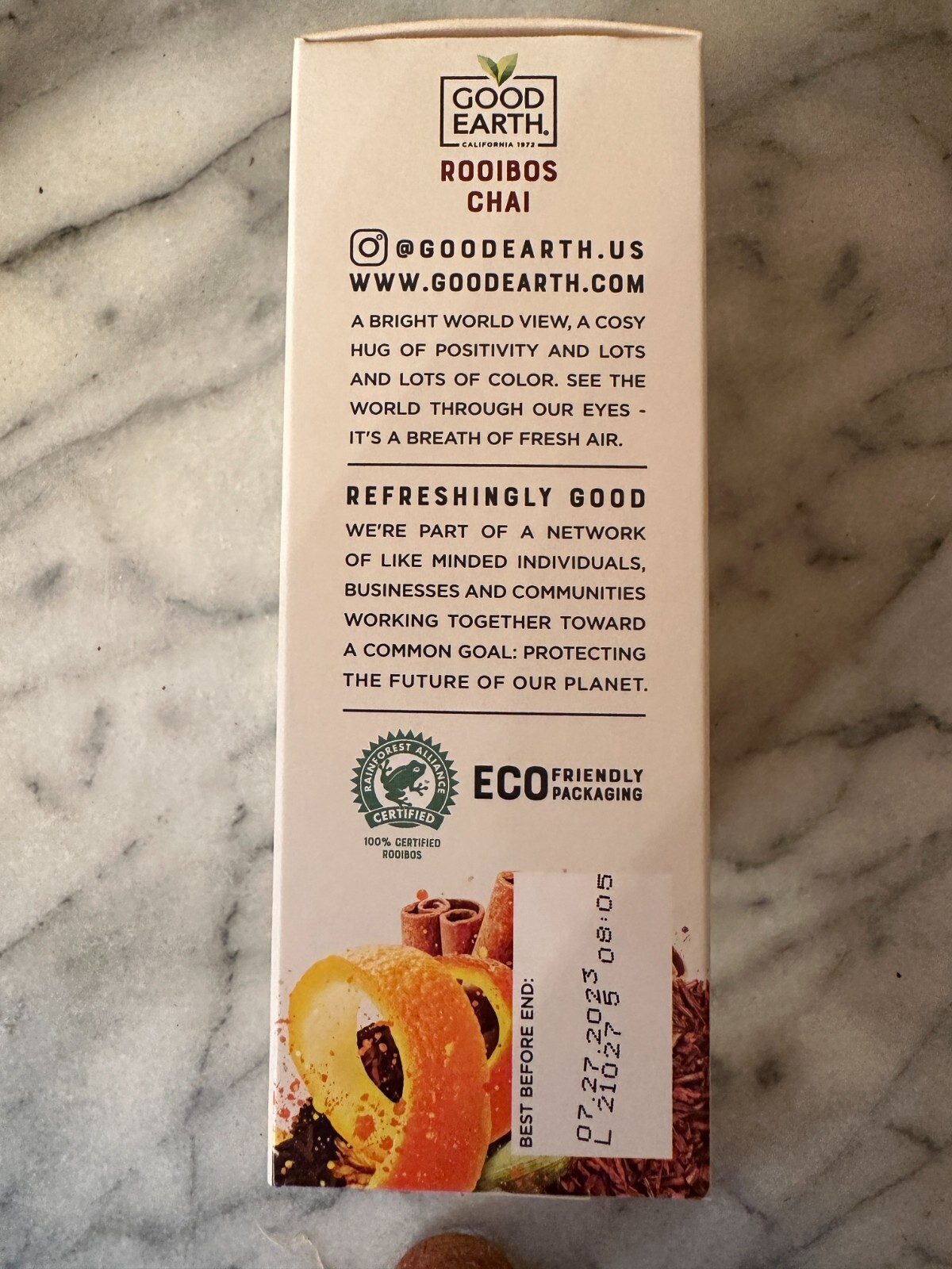 Good Earth Chai Blends Rooibos Chai Flavored Herbal Tea 15 ct x 5 Boxes 75 Bags