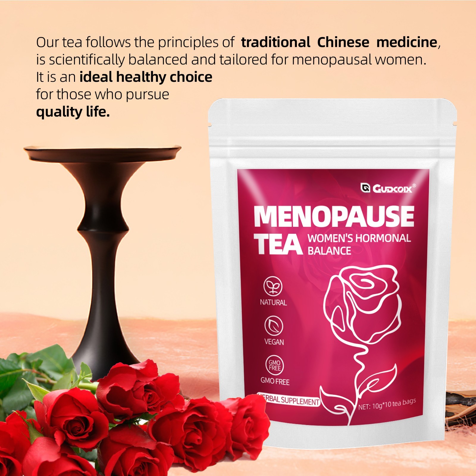 Menopause Herbal Tea–Hormone Balance Support –Natural Herbal Blend–10g x 10 Bags