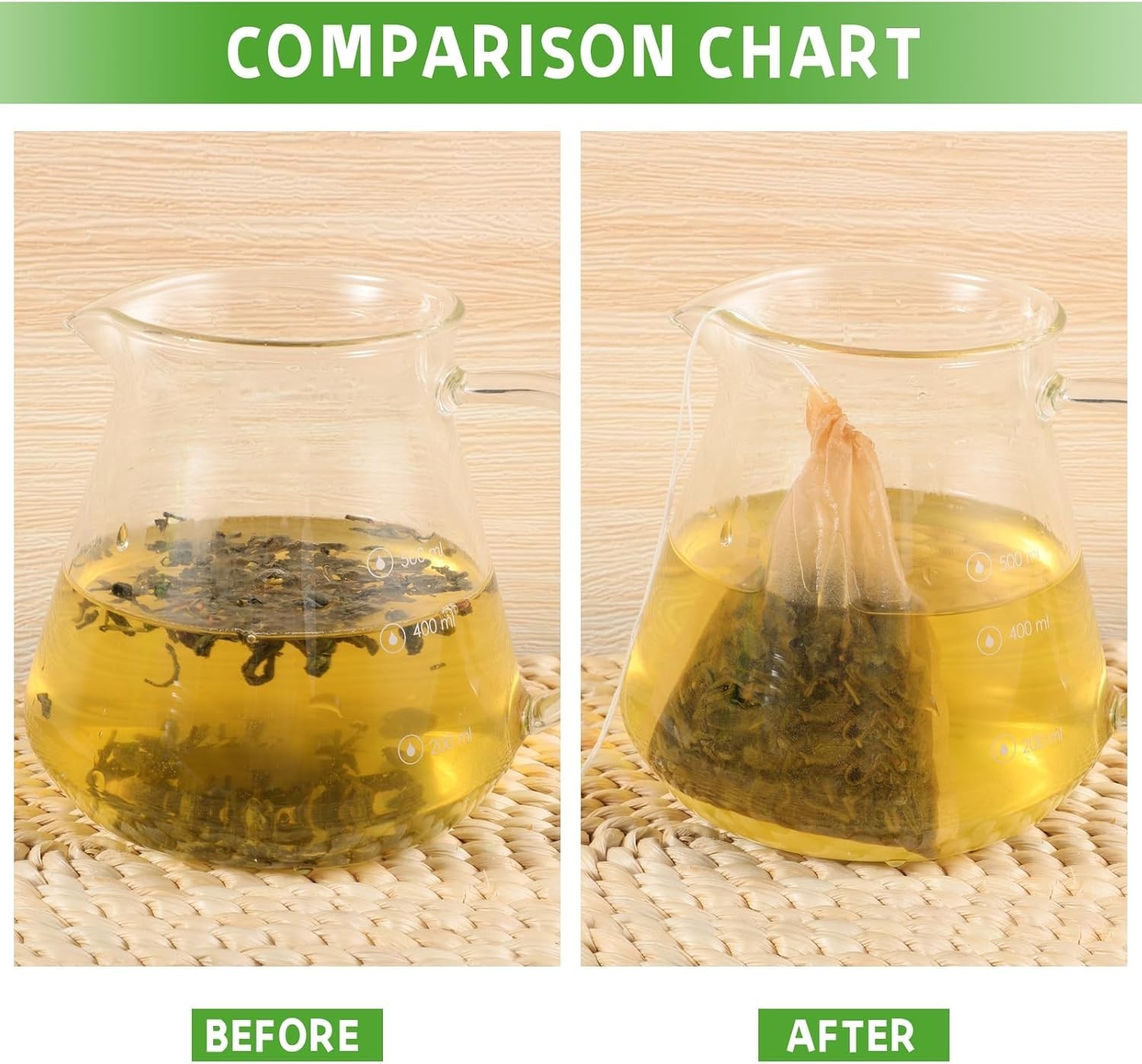 300 Empty Tea Bags Unbleached Drawstring Filter Bags Tea & Coffee 3.54×2.75