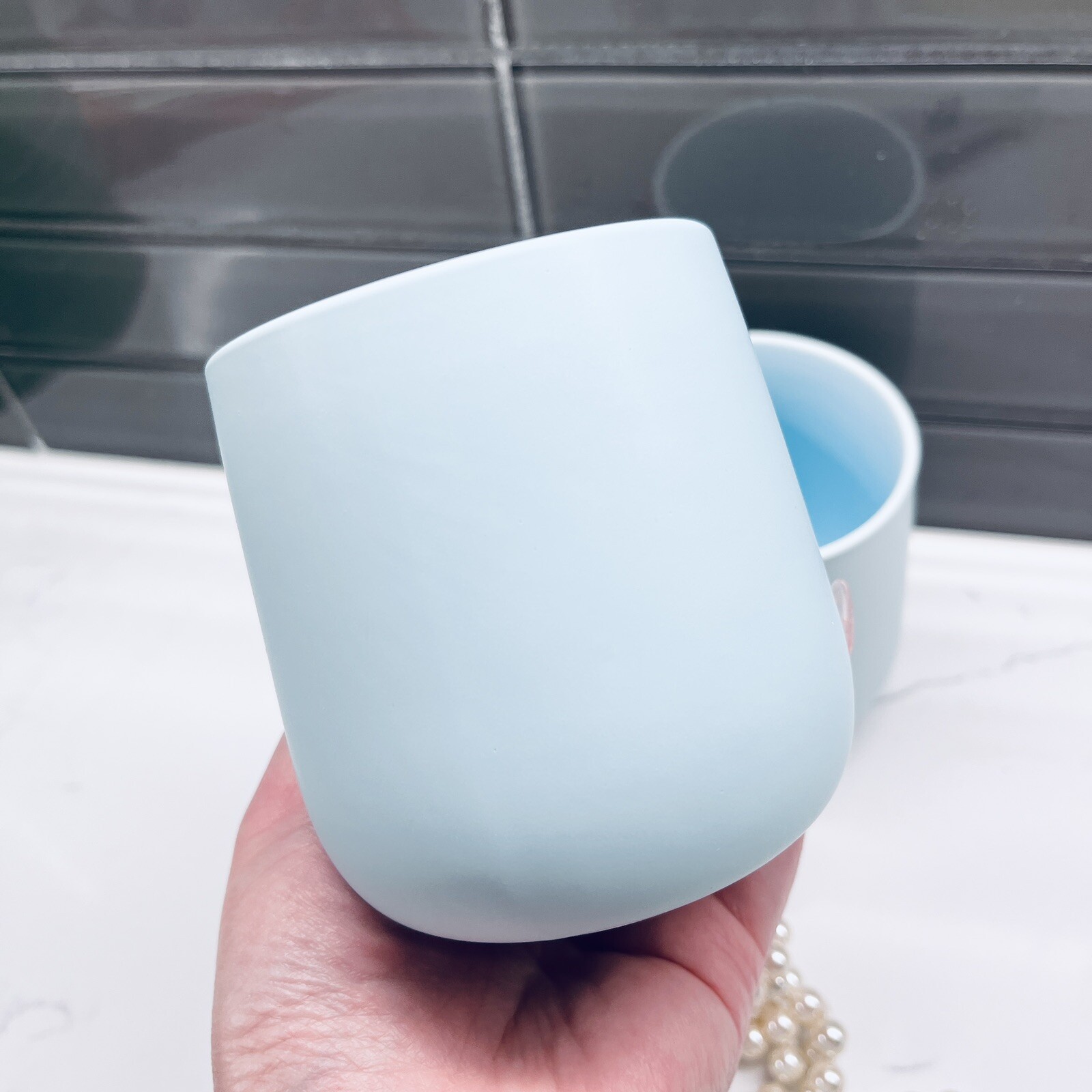 Waterdrops Porcelain Cups set of 2 + 1 Box of MELLOW MINT (12 pack)