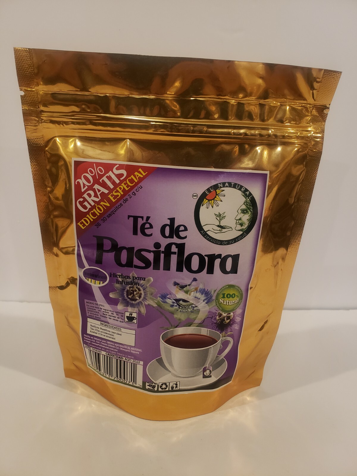 TE  DE PASIFLORA PASSIONFLOWER TEA 30 SOBRES/BAGS “Ansiedad & Tension Nerviosa”