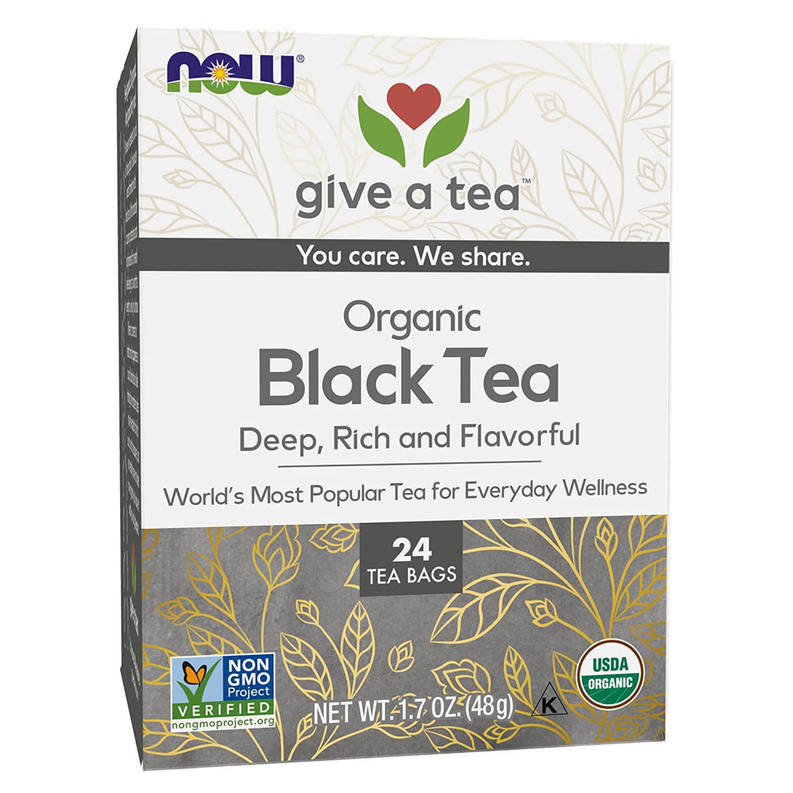 NOW FOODS Black Tea Organic 24 Tea Bags
