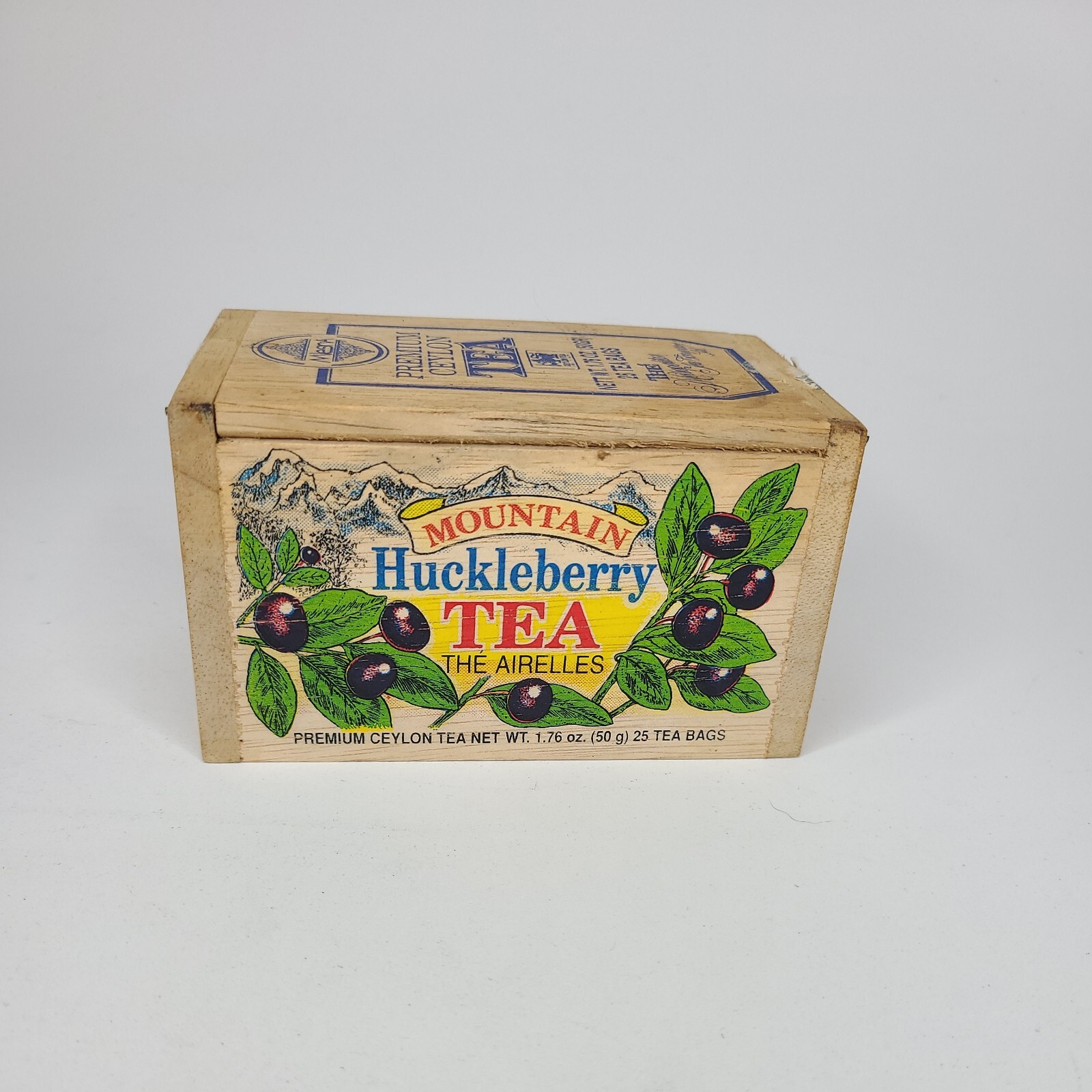 Mlesna Premium Ceylon Tea Wooden Box huckleberry -empty