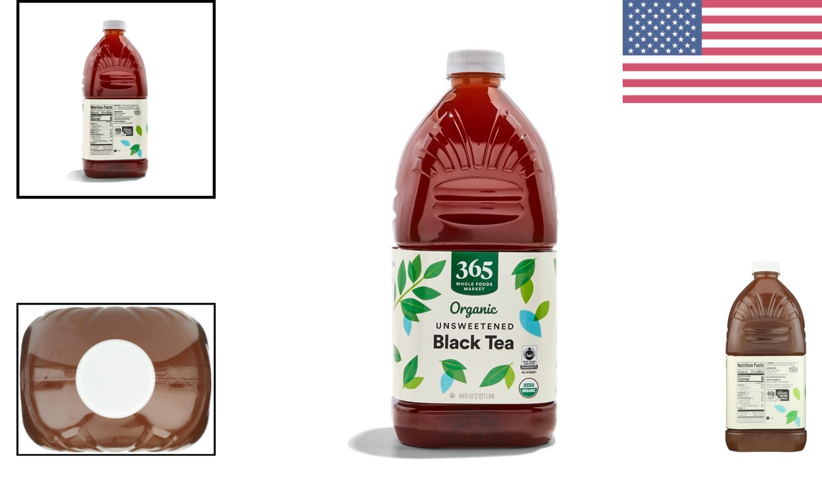 64 Fl Oz Organic Black Tea – High Caffeine Drink with No Sugar